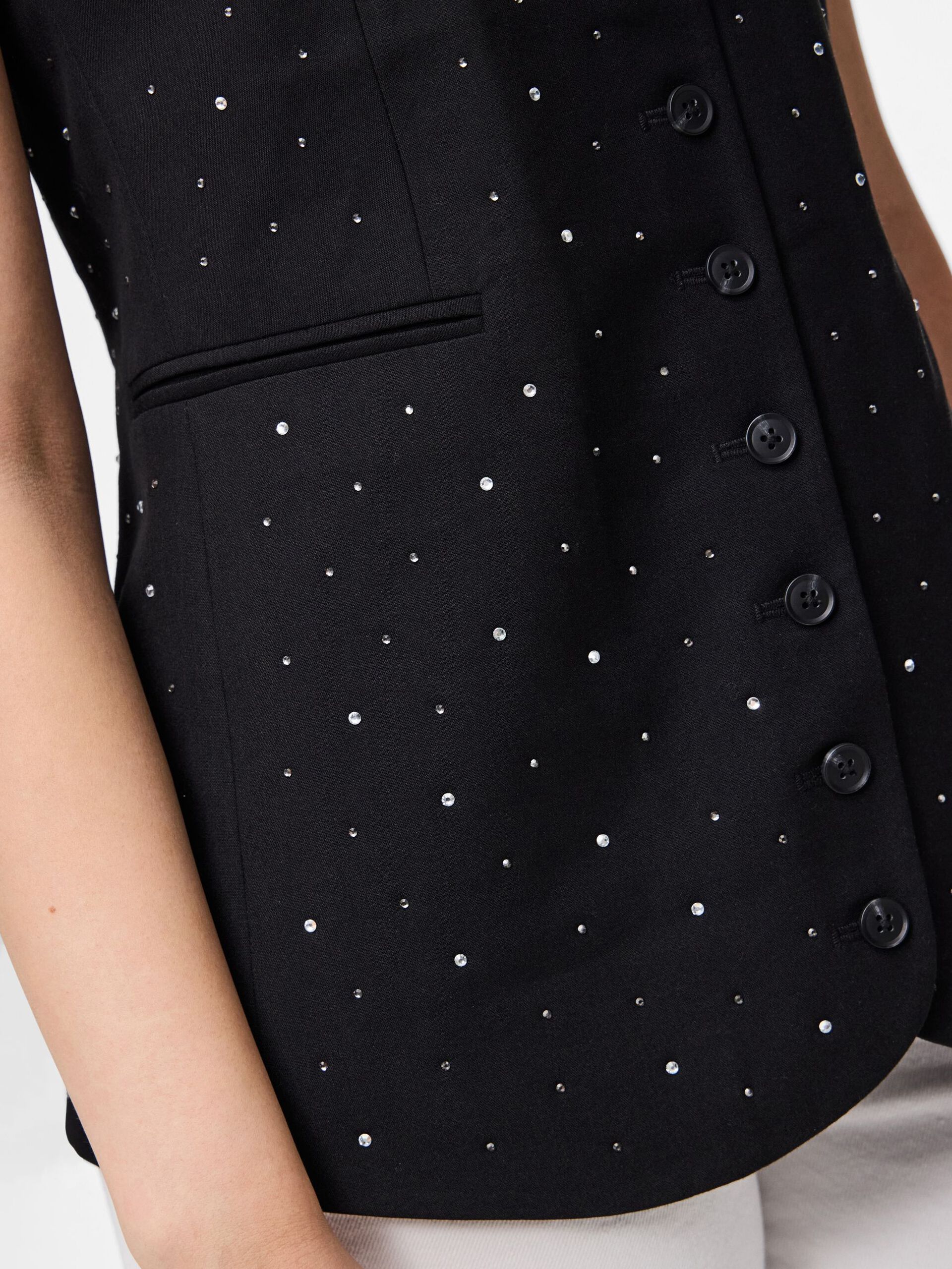 Carousel image - PCMICHELLE RHINESTONE WAISTCOAT, Black | 4