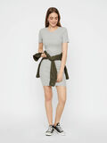 Pieces FIGURBETONTES GERIPPTES KLEID, Light Grey Melange, highres - 17102712_LightGreyMelange_005.jpg