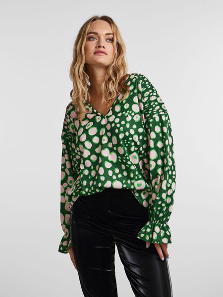 Pieces PCNELLY LONG SLEEVED BLOUSE, Irish Green, highres - 17138945_IrishGreen_1035551_003.jpg