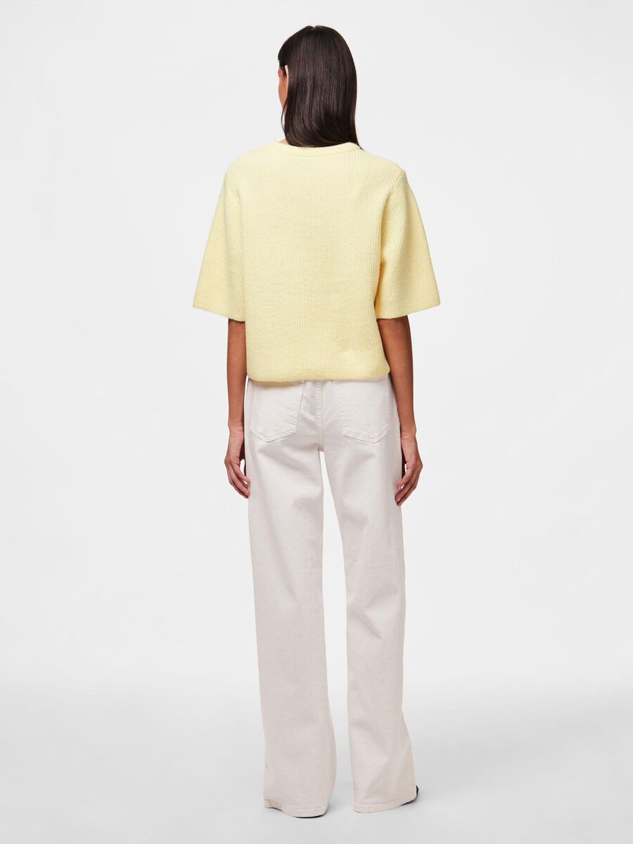 Pieces PCSILLY SHORT SLEEVED KNITTED TOP, Pale Banana, highres - 17158204_PaleBanana_1199089_004.jpg