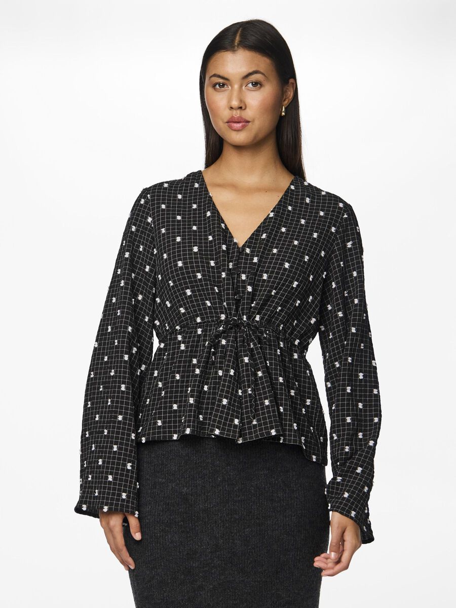 Pieces TOP A MANICHE LUNGHE, Black, highres - 17151792_Black_1133103_003.jpg