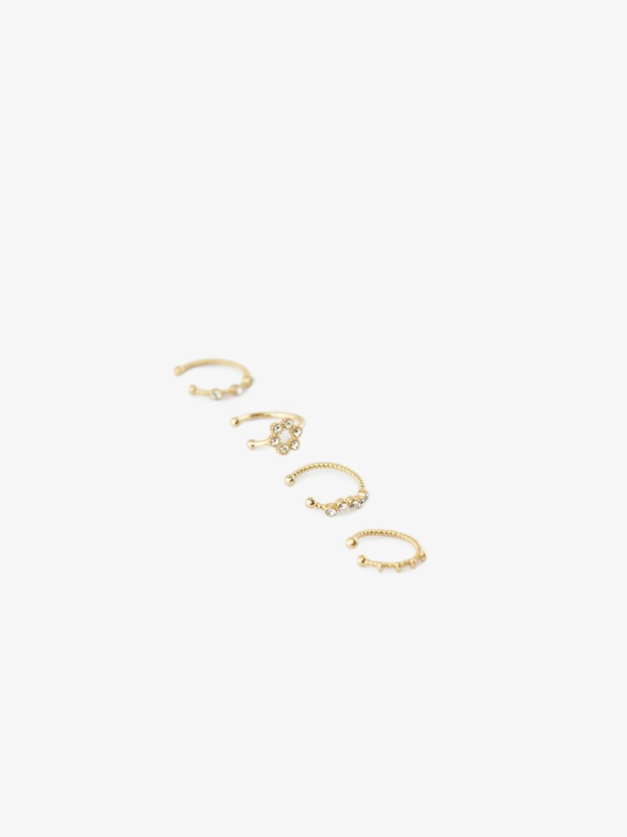 Pieces 4-PAKNING EARCUFF, Gold Colour, highres - 17115449_GoldColour_871516_006.jpg