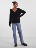 Pieces V-NECK KNITTED PULLOVER, Black, highres - 17114251_Black_005.jpg