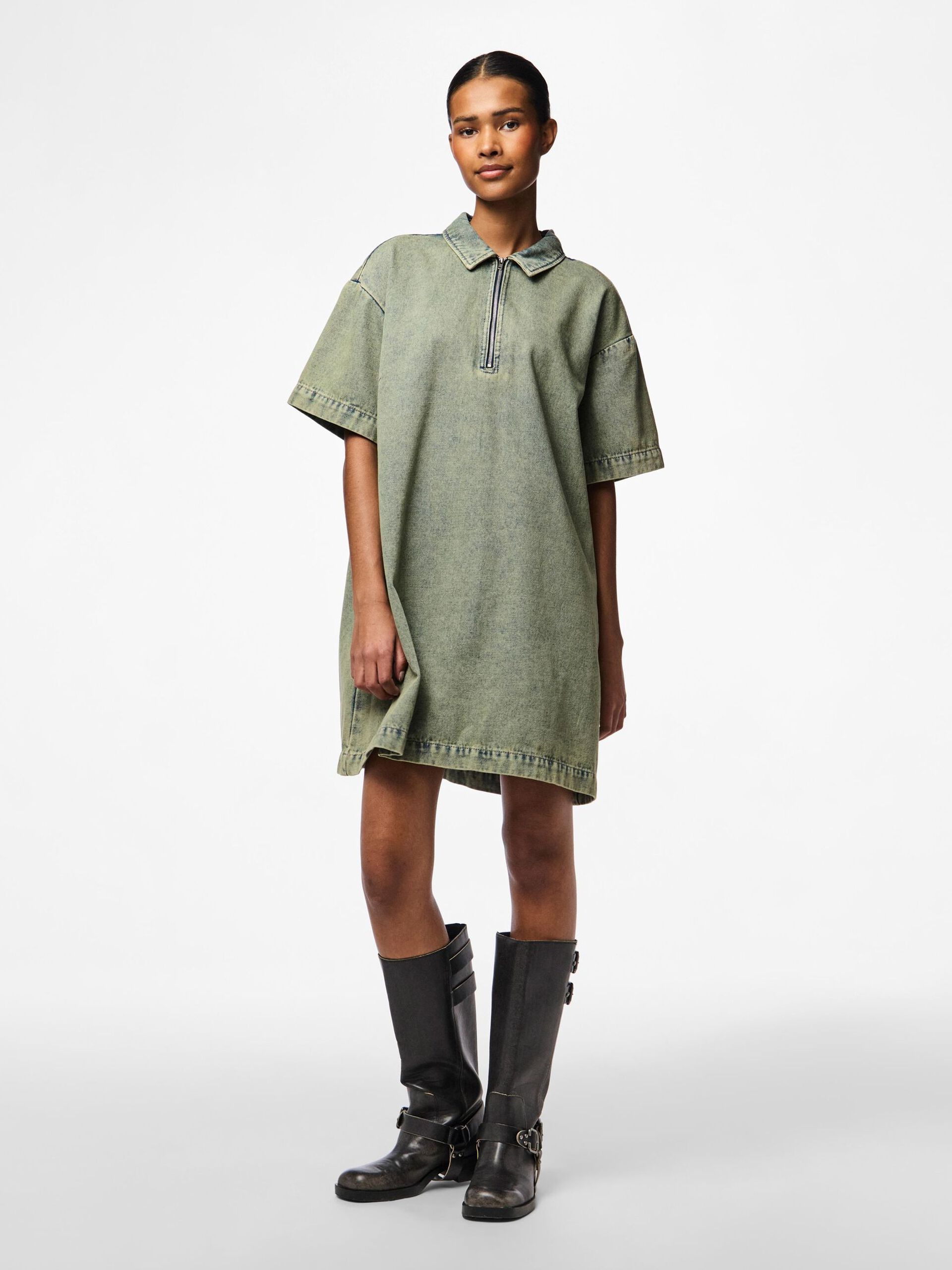 Carousel image - VESTIDO VAQUERO, Deep Lichen Green | 3