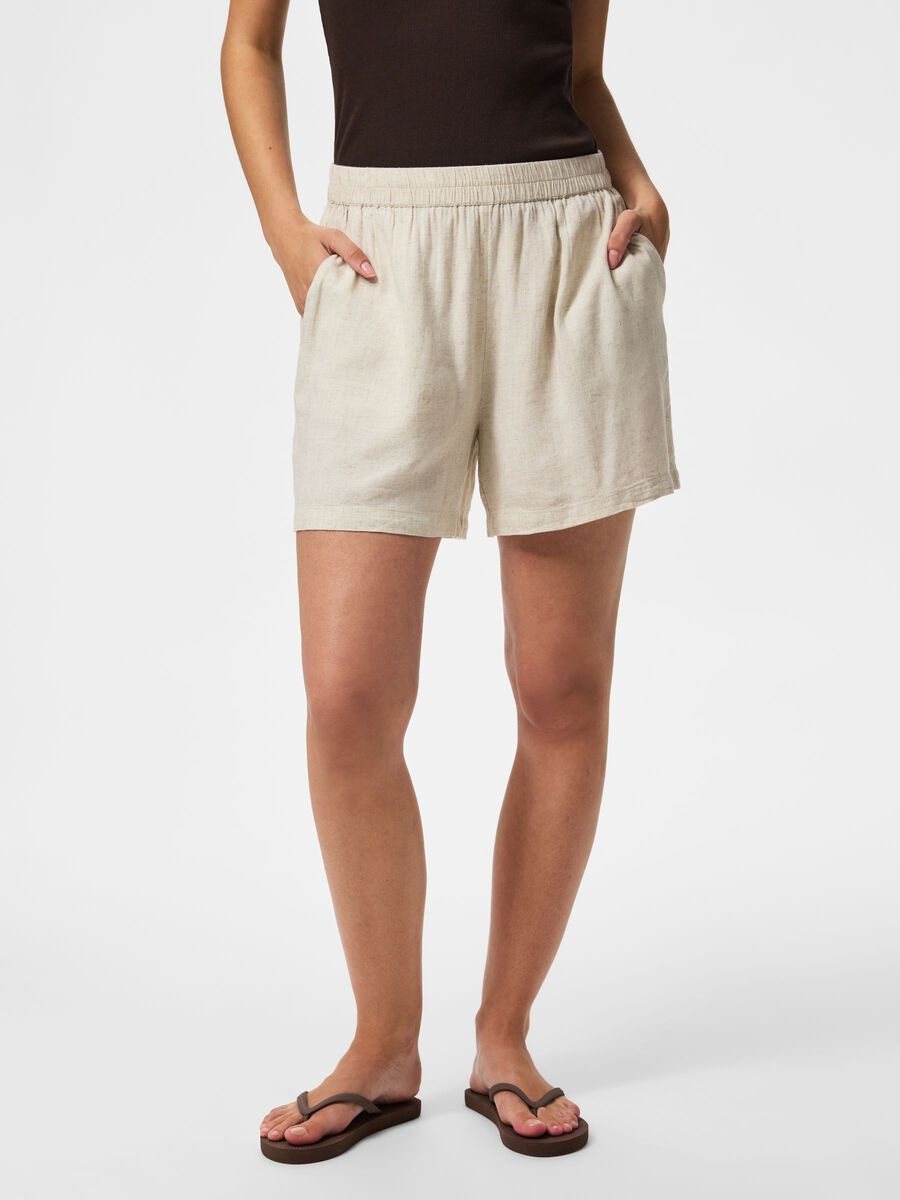Product carousel image - PCPIA LINEN BLEND SHORTS, Birch | 1