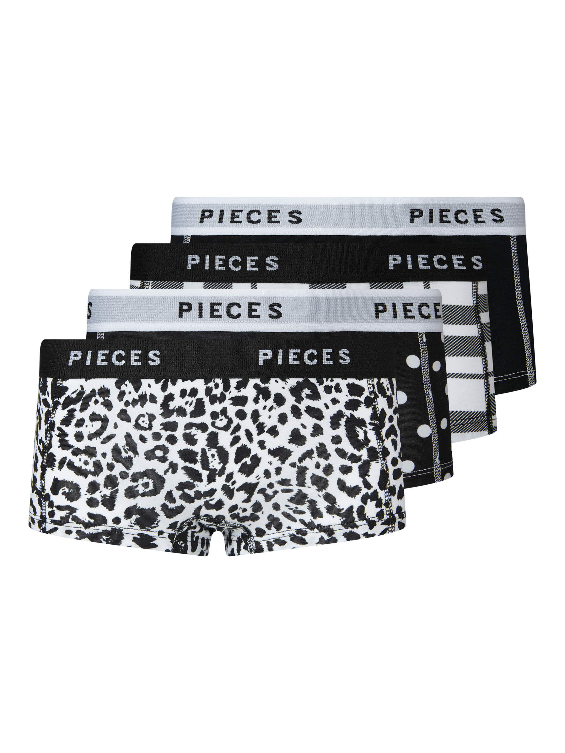 Black 4-PACK LOGO LADY BOXER SHORTS