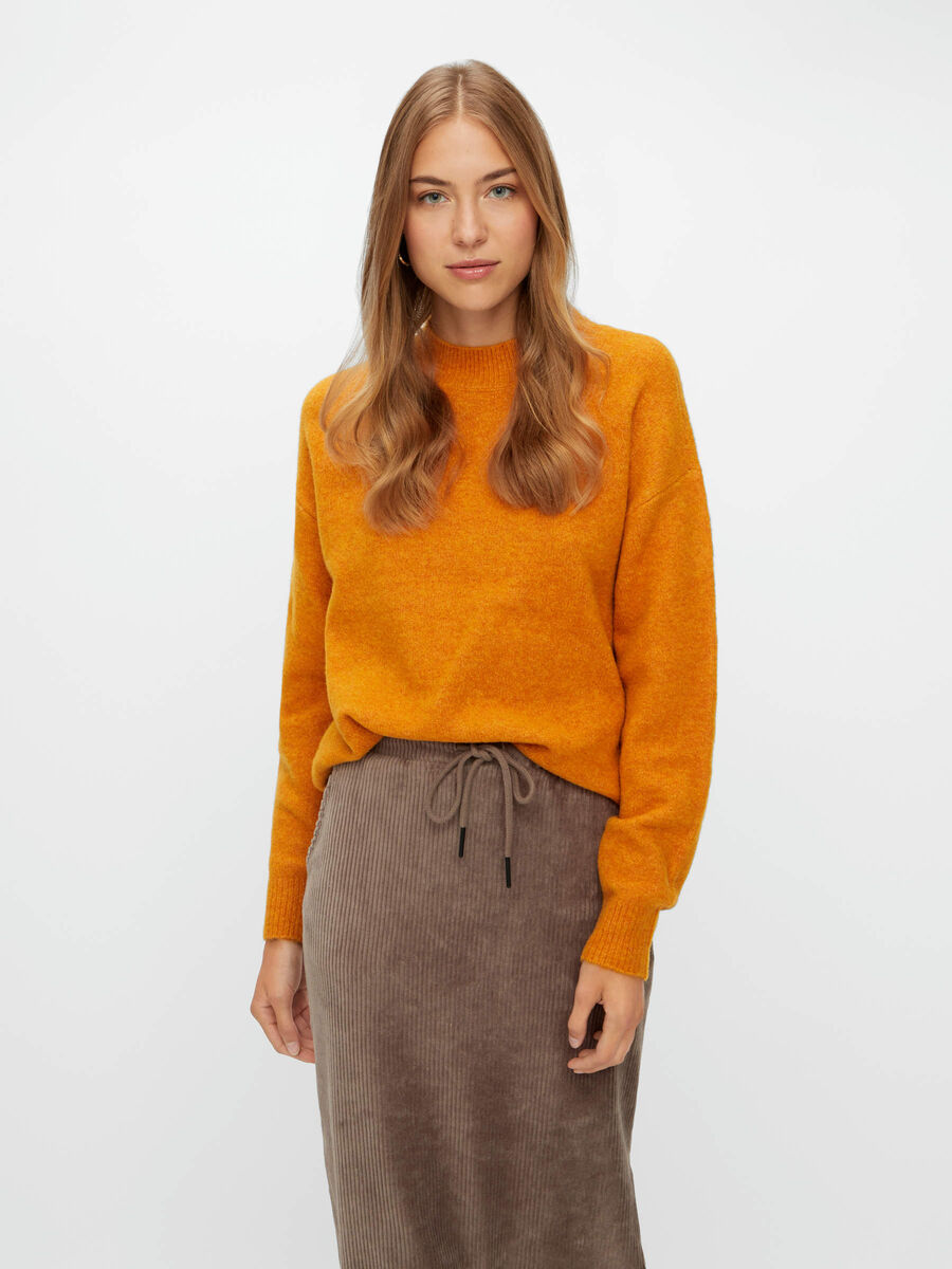 Pieces ULD STRIKKET PULLOVER, Inca Gold, highres - 17105923_IncaGold_003.jpg