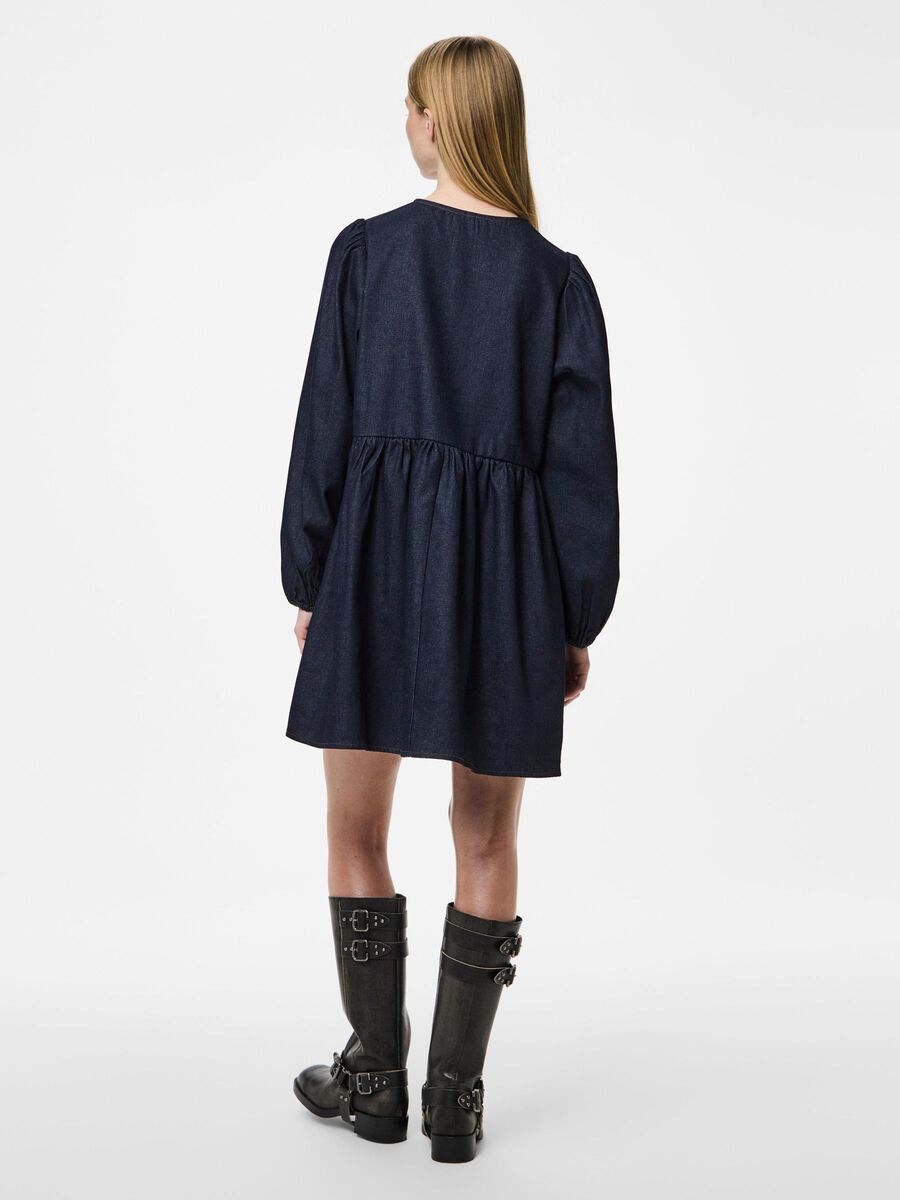 Pieces PCASTA DENIM DRESS, Dark Blue Denim, highres - 17159587_DarkBlueDenim_1208206_004.jpg