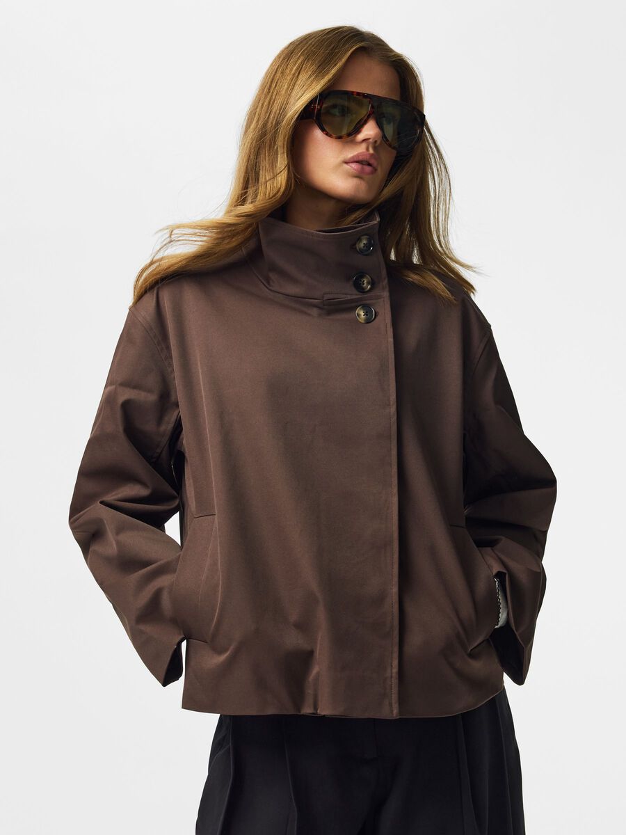 Carousel image 5 PCELISABETH HIGH NECK JACKET, Coffee Bean