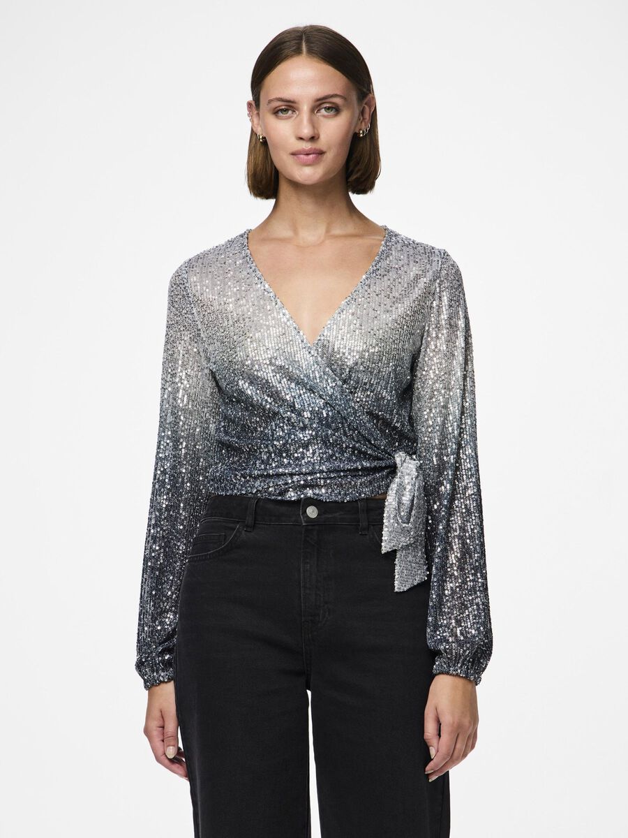 Pieces PCDELPHIA SEQUINS WRAP BLOUSE, Ombre Blue, highres - 17109434_OmbreBlue_1086343_003.jpg