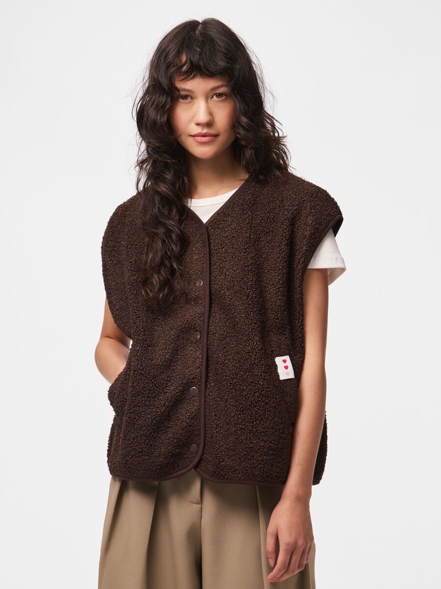Product carousel image 1 PCKATTY TEDDY  VEST, Hot Fudge