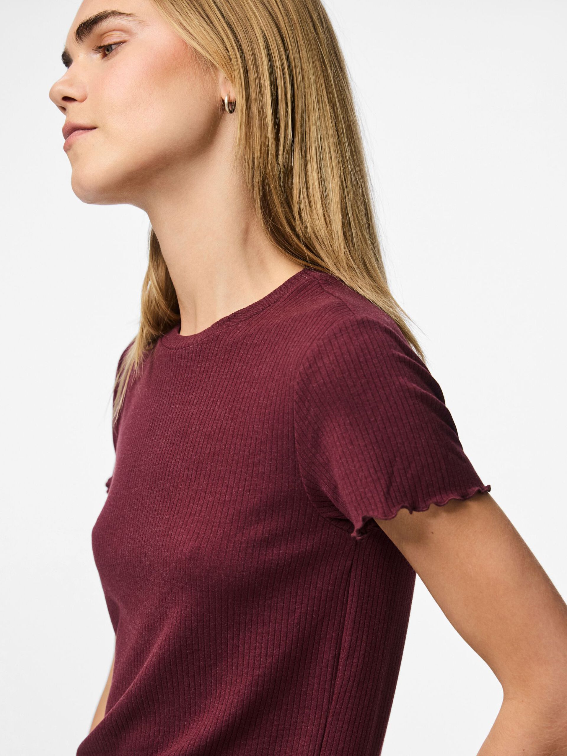 Carousel image - PCNICCA - CÔTELÉ T-SHIRT, Tawny Port | 4