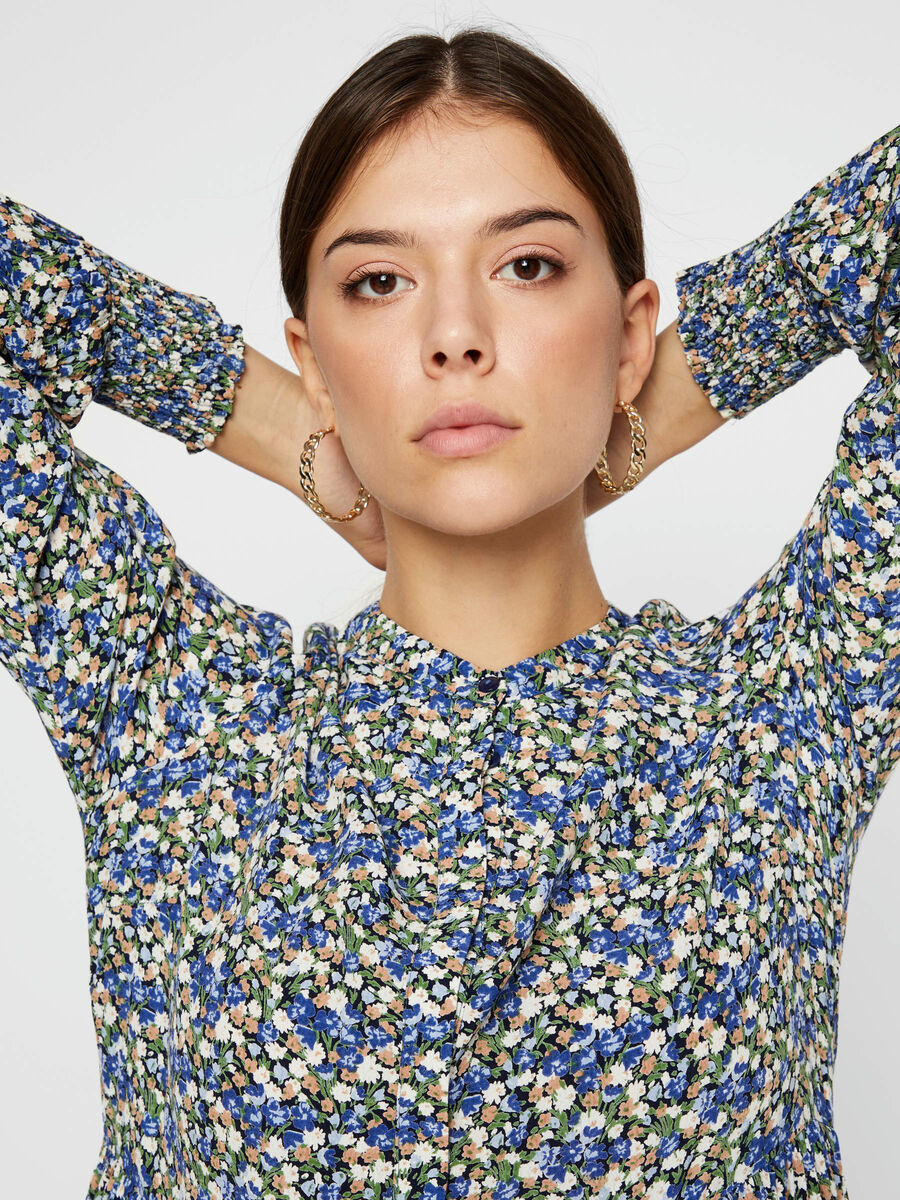 Carousel image - FLORAL-PRINT TIERED MIDI DRESS, Night Sky | 4