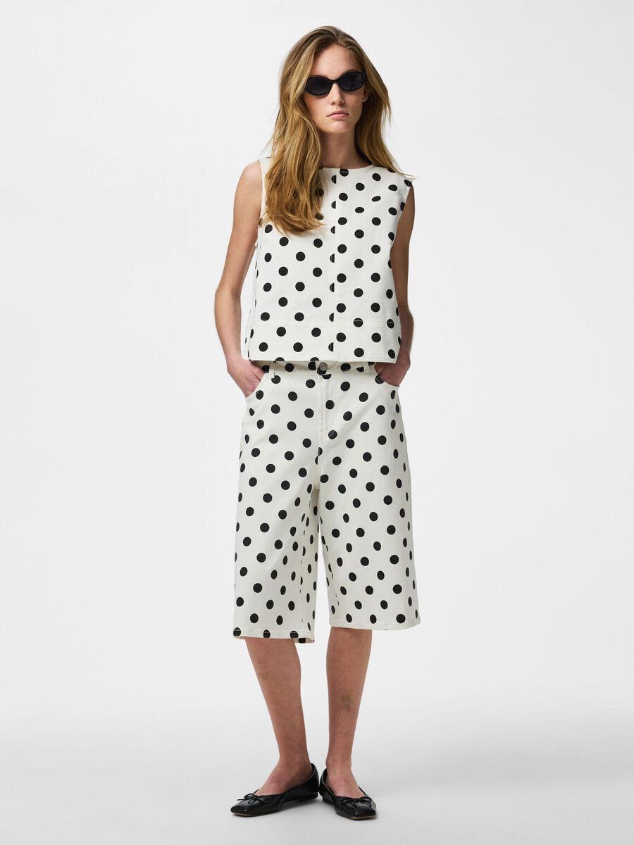 Carousel image - PCSALUME DENIM SLEEVELESS TOP, Bright White | 5