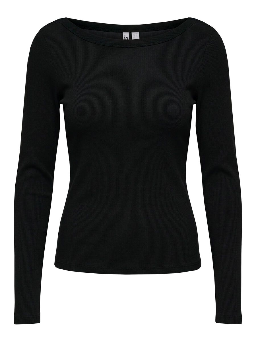 Carousel image 1 PCSOF - COL BATEAU TOP &Agrave; MANCHES LONGUES, Black