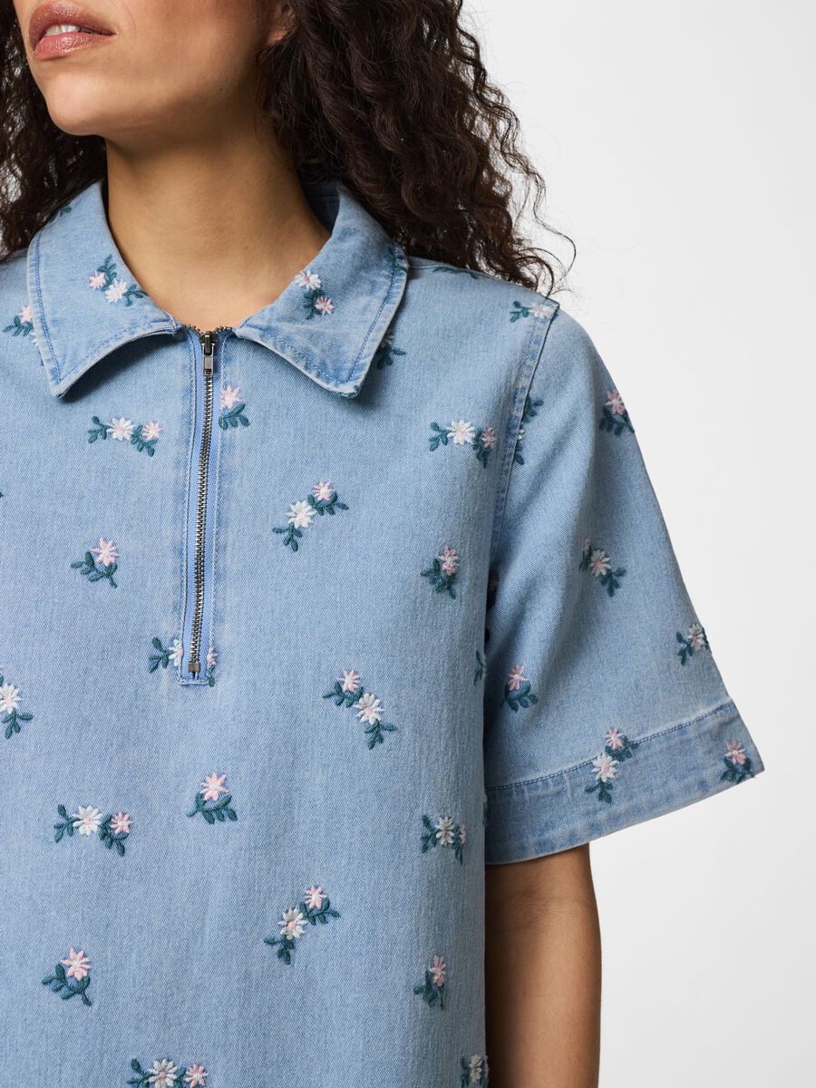 Carousel image - PCFLORA  DENIM DRESS, Light Blue Denim | 4