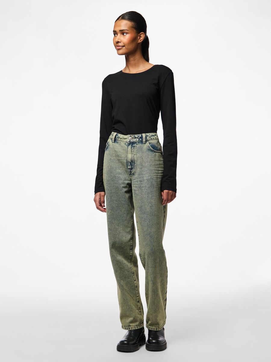 Pieces PCDRIA STRAIGHT FIT JEANS, Deep Lichen Green, highres - 17159633_DeepLichenGreen_1208473_005.jpg