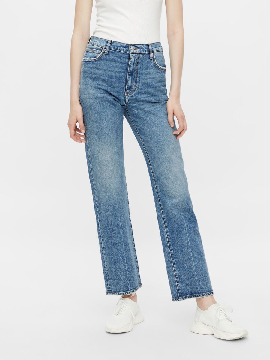 Pieces PCELAN HW FLARED JEANS, Medium Blue Denim, highres - 17117837_MediumBlueDenim_003.jpg