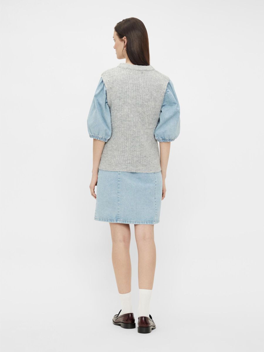 Pieces STRIKKET VEST, Light Grey Melange, highres - 17117579_LightGreyMelange_004.jpg