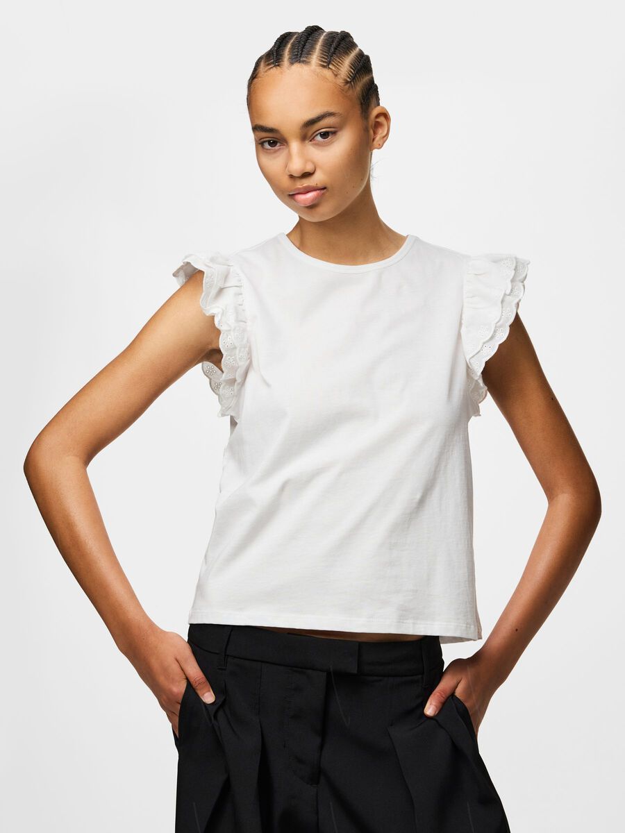 Carousel image - PCPANDRIA EMBROIDRY  TOP, Bright White | 6