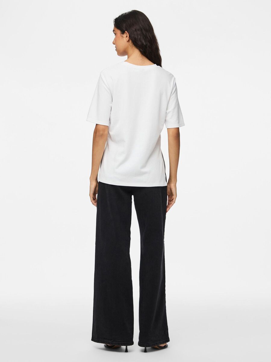 Pieces PCSKYLAR SPLIT T-SHIRT, Bright White, highres - 17159296_BrightWhite_004.jpg