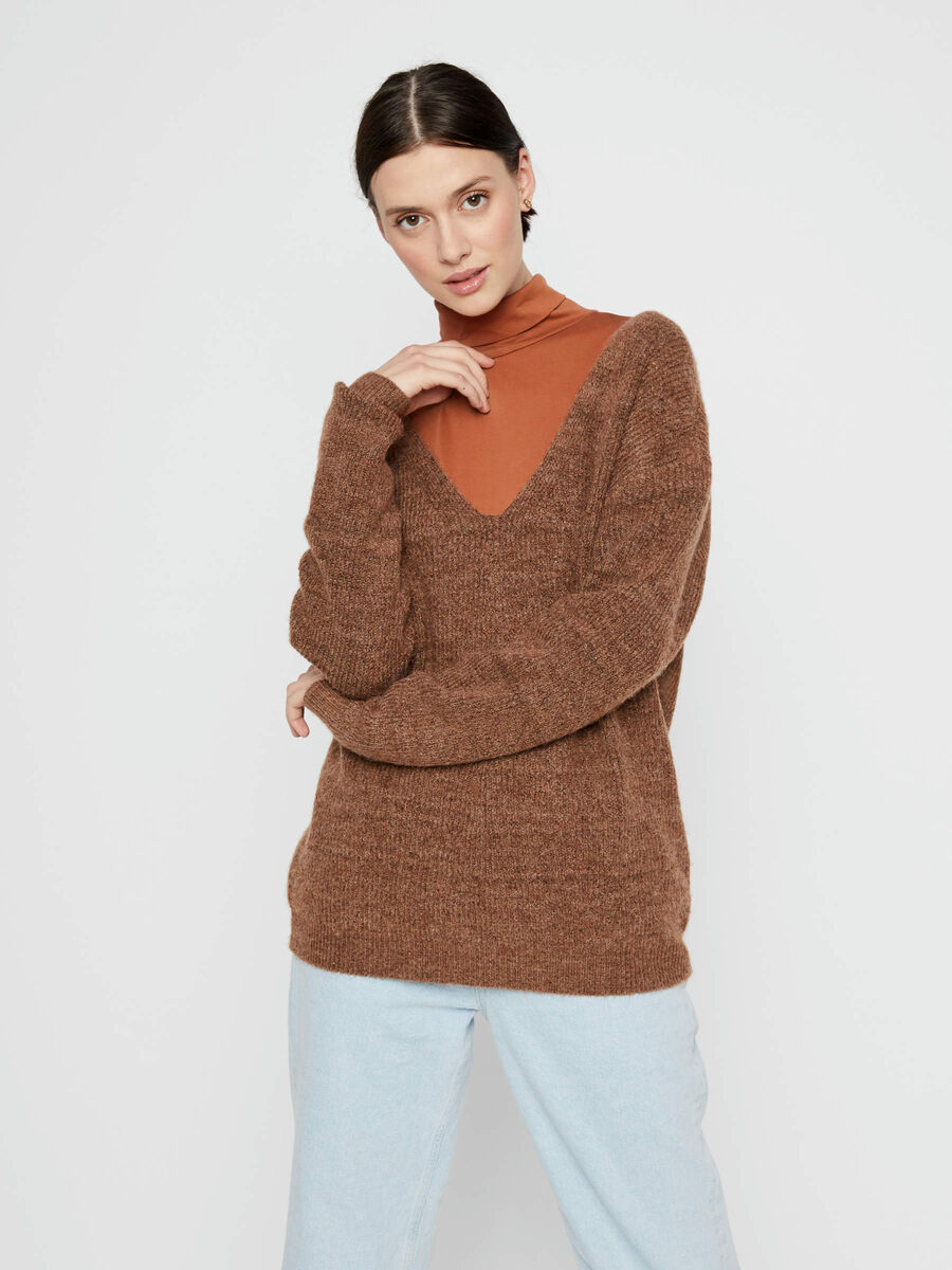 Pieces PCBABETT KNITTED PULLOVER, Mocha Bisque, highres - 17106397_MochaBisque_003.jpg