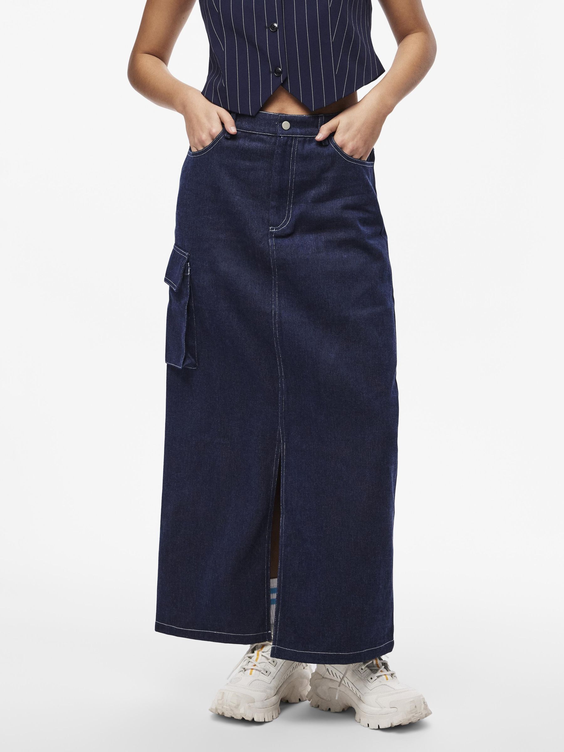 Elastic waist deals denim skirt uk