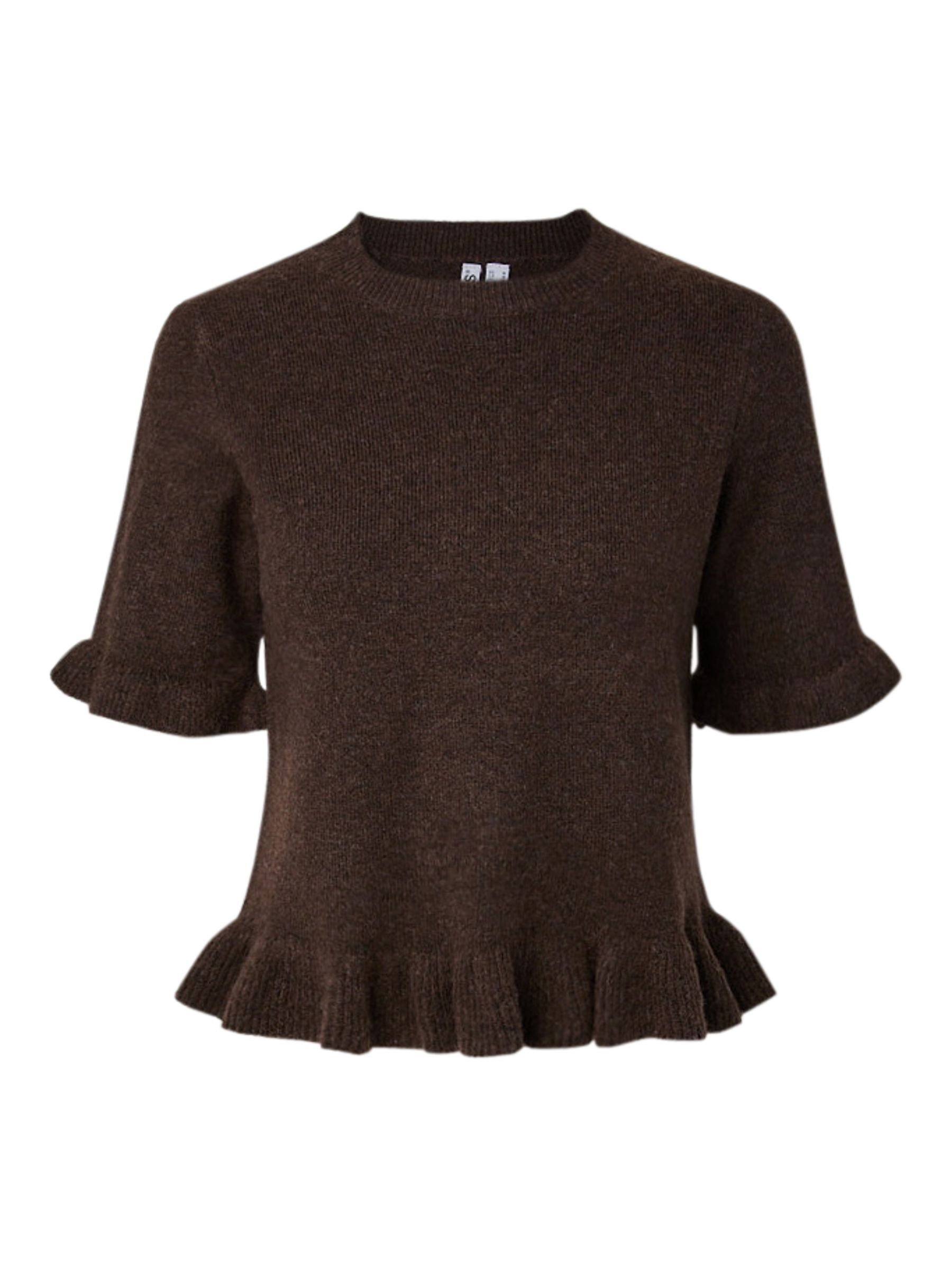 PCSALLY FRILL KNIT | Brown | PIECES® Italy