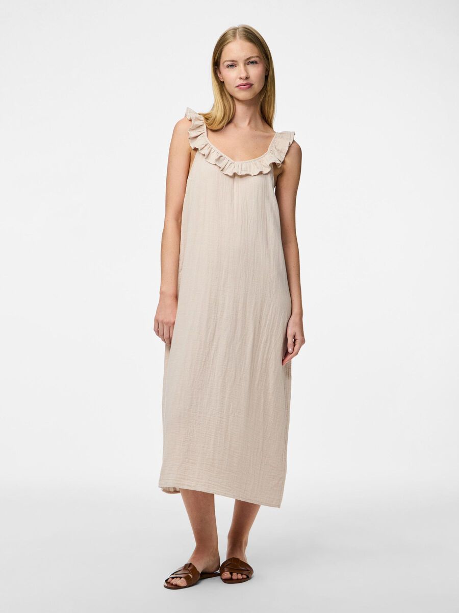 Pieces PCSASTINA MUSSELIN MIDIKLEID, Silver Gray, highres - 17156477_SilverGray_003.jpg