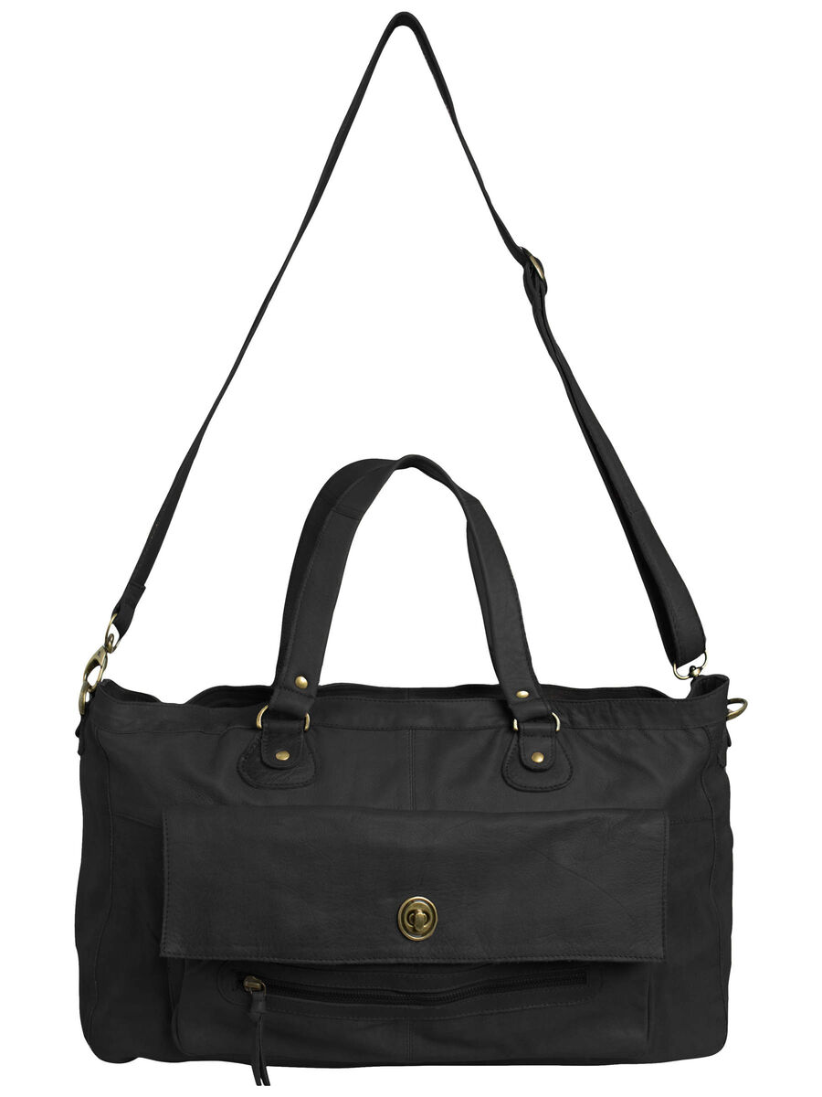 Carousel image - LEDER REISE TASCHE, Black | 5