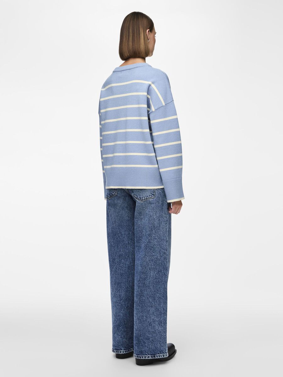 Pieces PCMATHILDE STICKAD TRÖJA, Faded Denim, highres - 17150957_FadedDenim_1123944_004.jpg