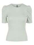 Pieces PUFF SLEEVED RIB TOP, Silt Green, highres - 17110522_SiltGreen_001.jpg