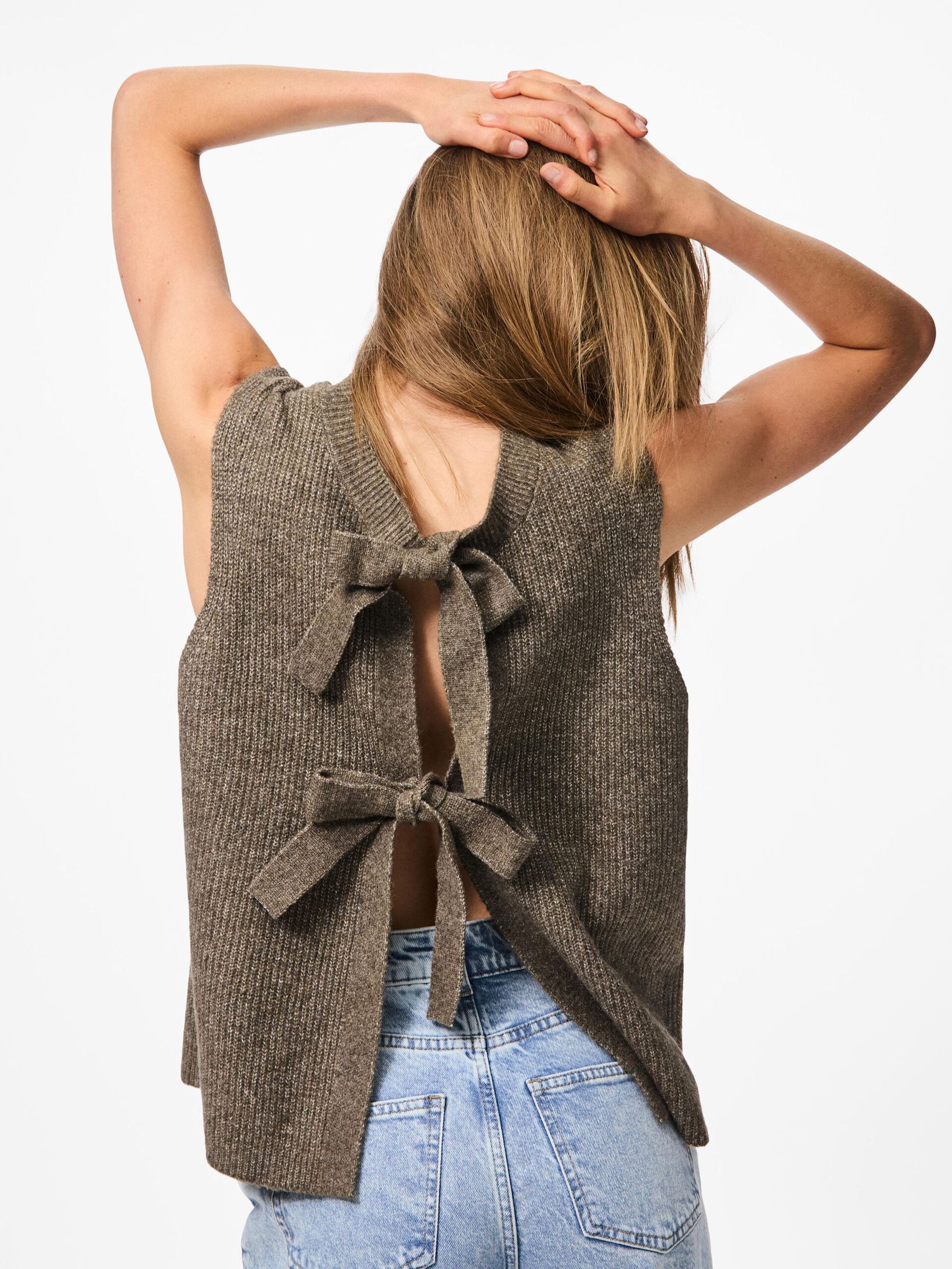 Carousel image - PCSILLY KNITTED VEST, Morel | 6
