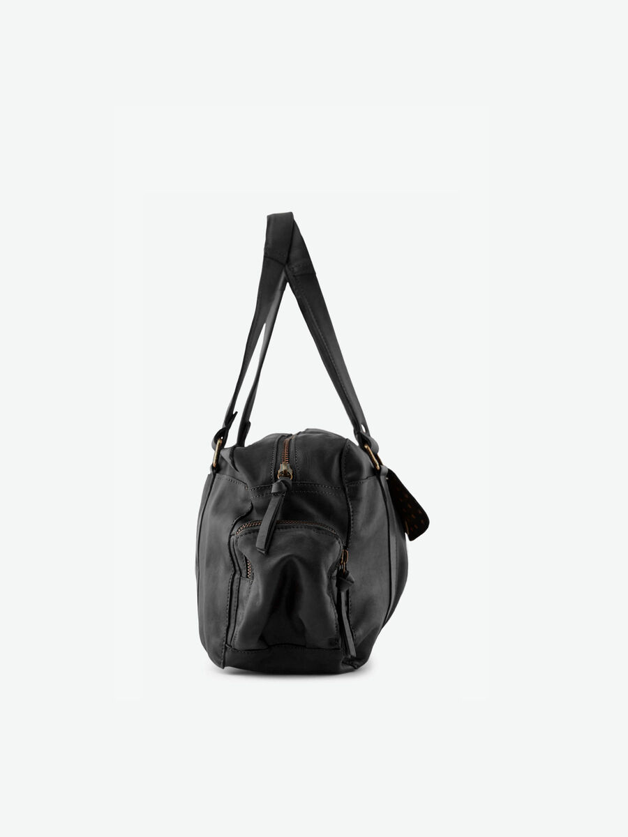 Pieces SMALL LEATHER BAG, Black, highres - 17055351_Black_004.jpg