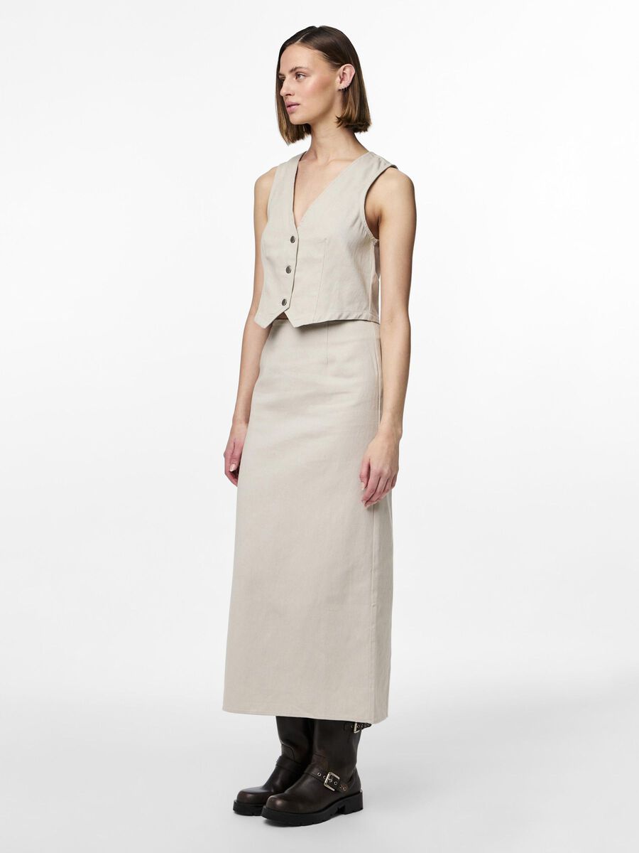 Pieces PCMILLE MIDI SKIRT, White Asparagus, highres - 17152550_WhiteAsparagus_005.jpg