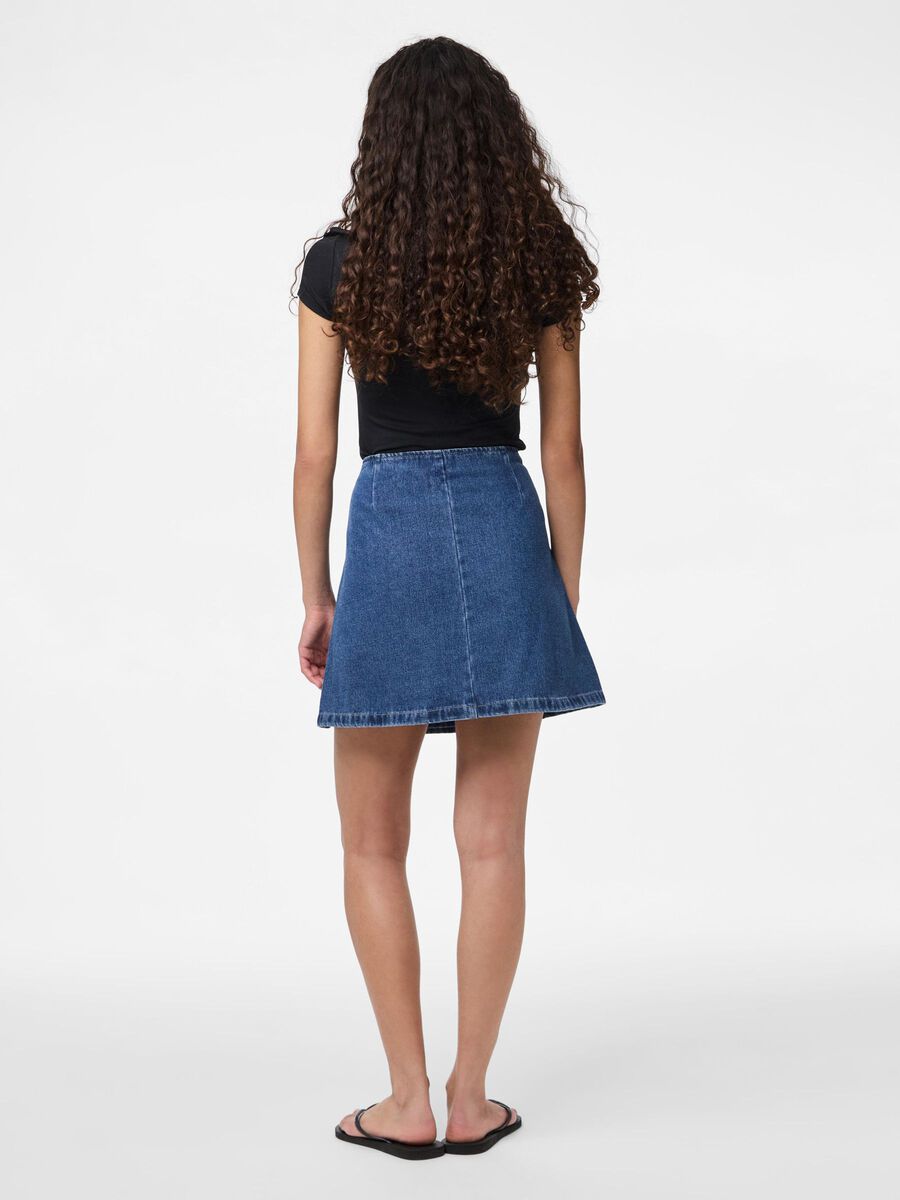 Pieces PCFIBBO HW OMLOTT DENIM MINIKJOL, Medium Blue Denim, highres - 17158844_MediumBlueDenim_004.jpg