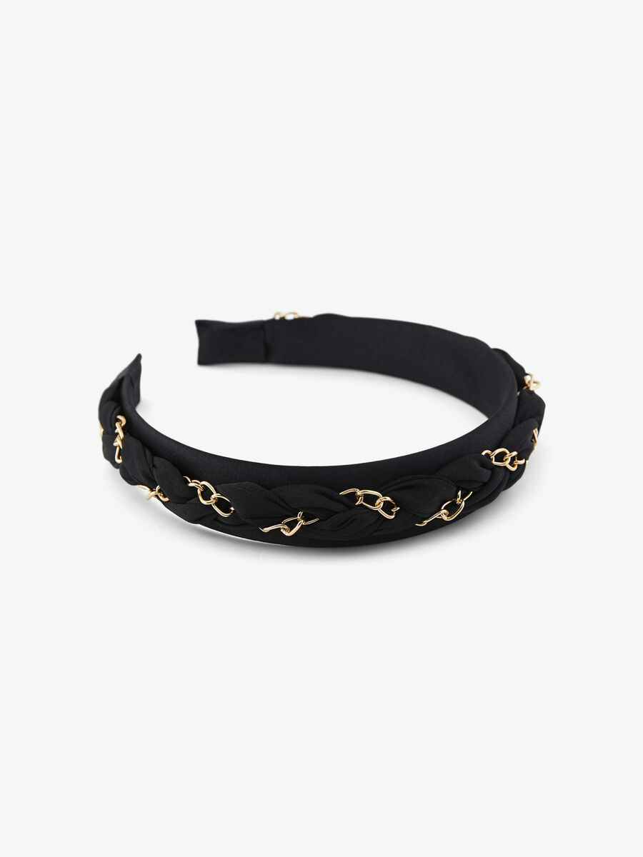 Pieces BRAIDED CHAIN HAIRBAND, Black, highres - 17109859_Black_811815_001.jpg