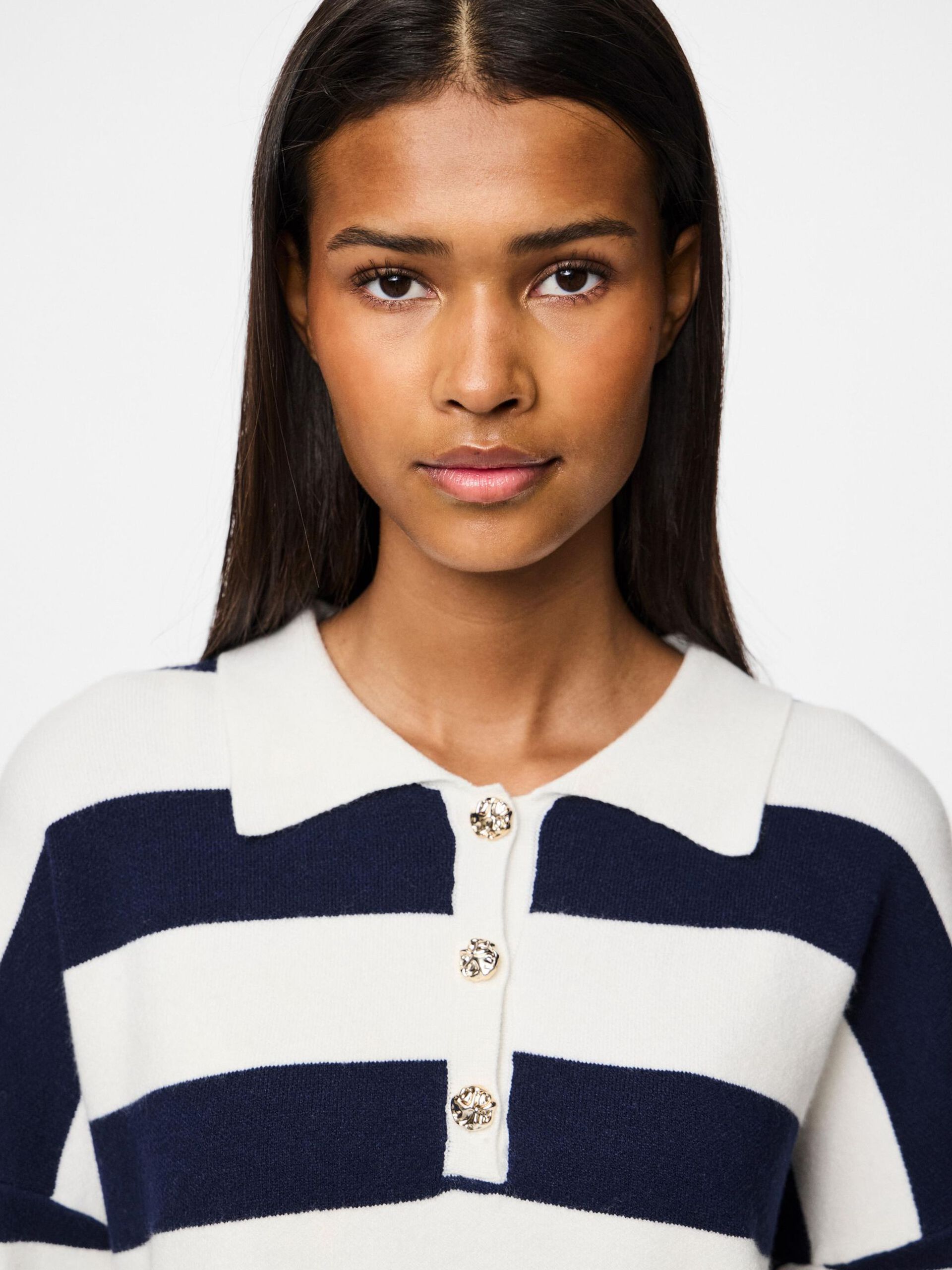 Carousel image - PCJASSY KNITTED POLO SHIRT, Maritime Blue | 4