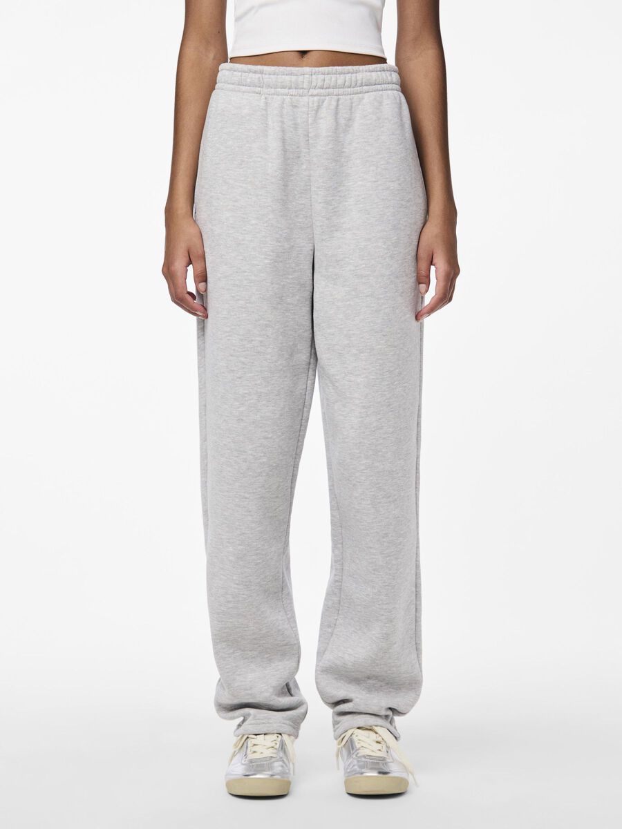 Pieces PCCHILLI STRAIGHT  SWEATPANTS, Light Grey Melange, highres - 17156301_LightGreyMelange_003.jpg