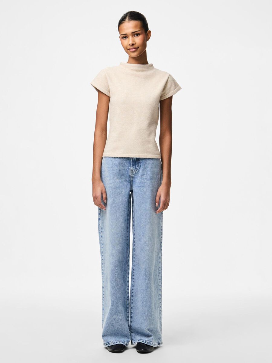Pieces PCFAMILLA MOCK KNITTED TOP, Silver Gray, highres - 17161140_SilverGray_1221425_005.jpg