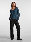 Pieces V-NECK KNITTED PULLOVER, Reflecting Pond, highres - 17114251_ReflectingPond_005.jpg