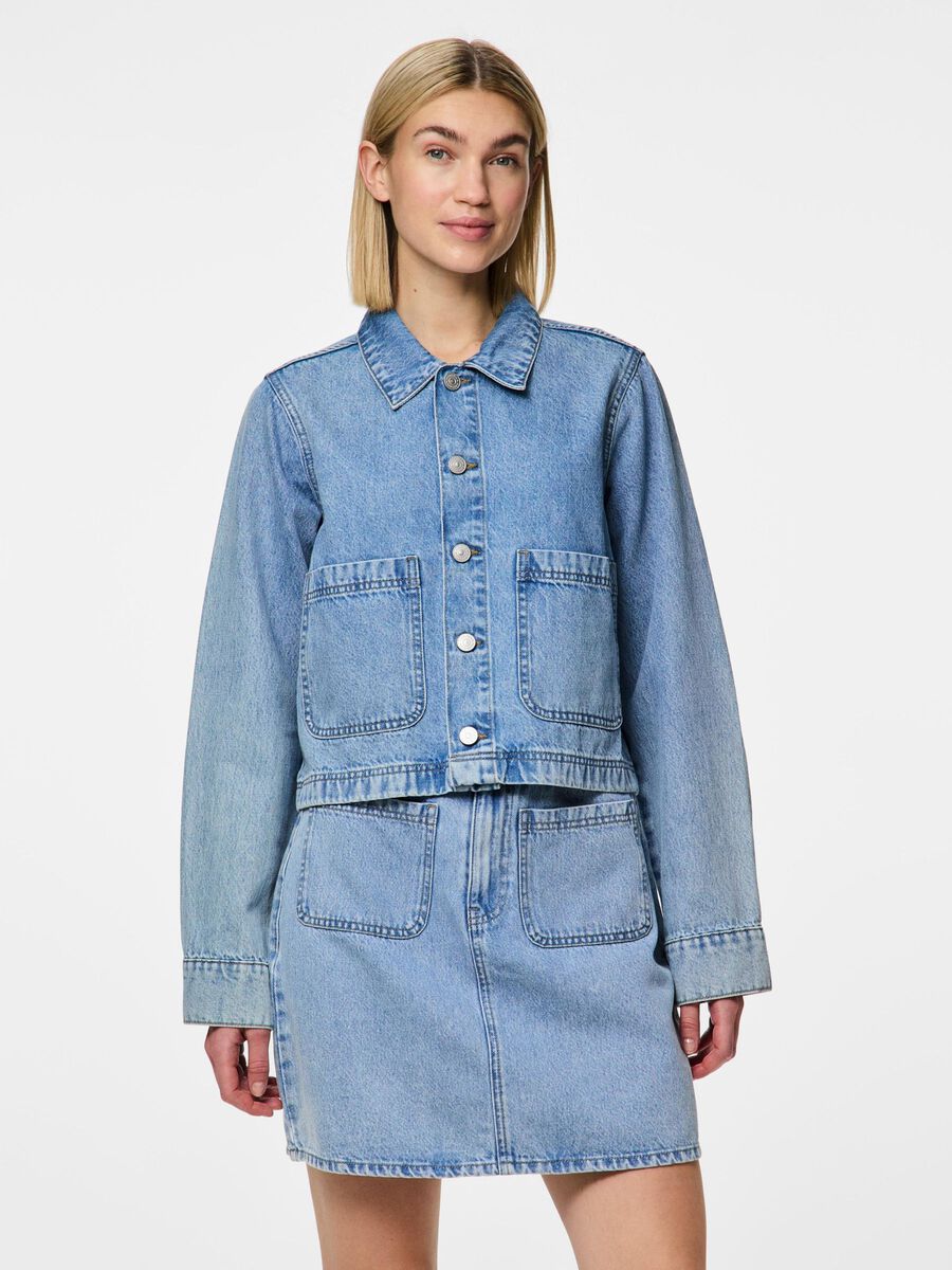 Pieces PCSKY DENIM JACKET, Light Blue Denim, highres - 17155884_LightBlueDenim_003.jpg