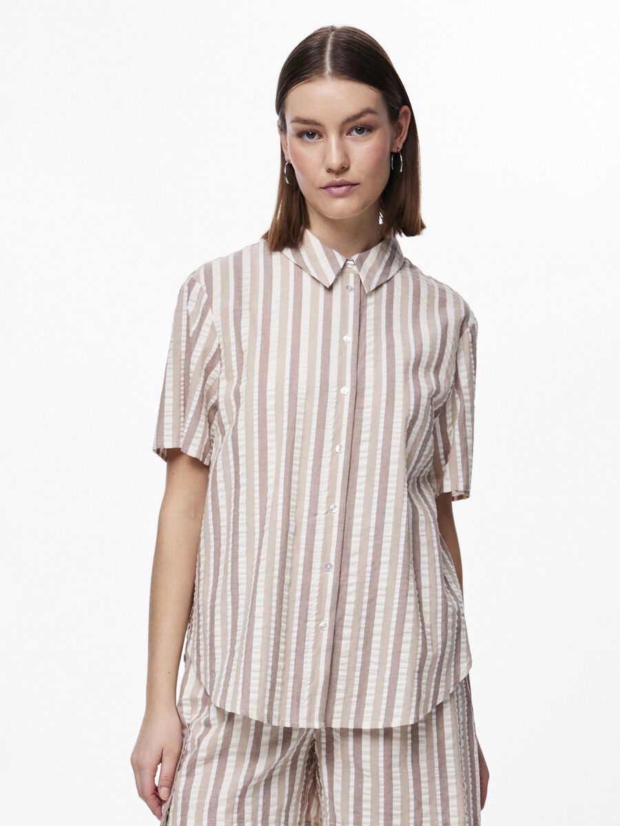 Pieces PCAITLYN SHORT SLEEVED SHIRT, Nomad, highres - 17149829_Nomad_1113184_003.jpg