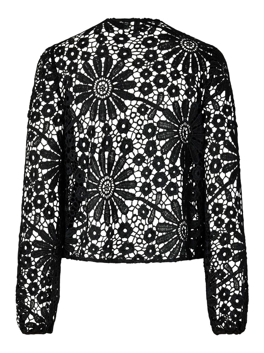 Carousel image - PCNOVA LACE TIE BLOUSE, Black | 7