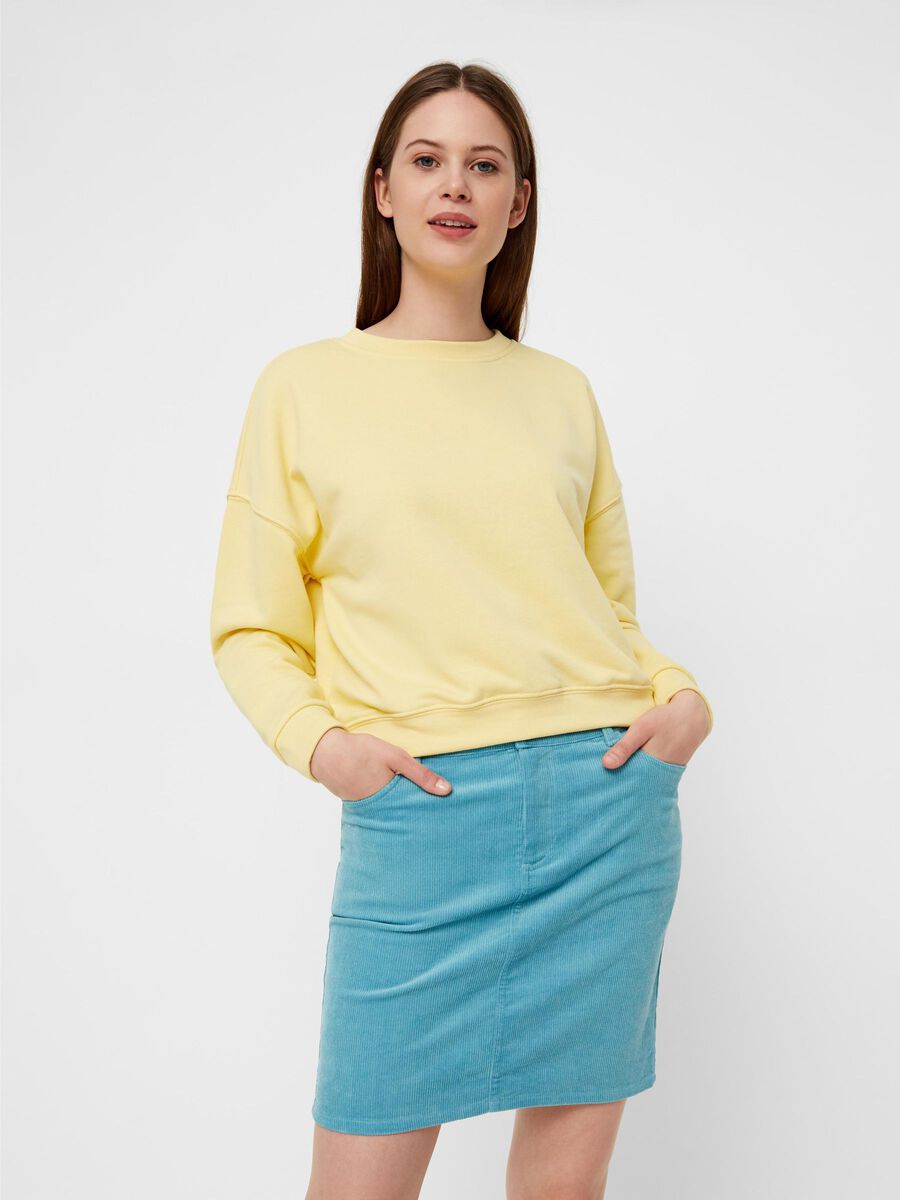 Carousel image - ÜBERSCHNITTENE SCHULTER SWEATSHIRT, Mellow Yellow | 1