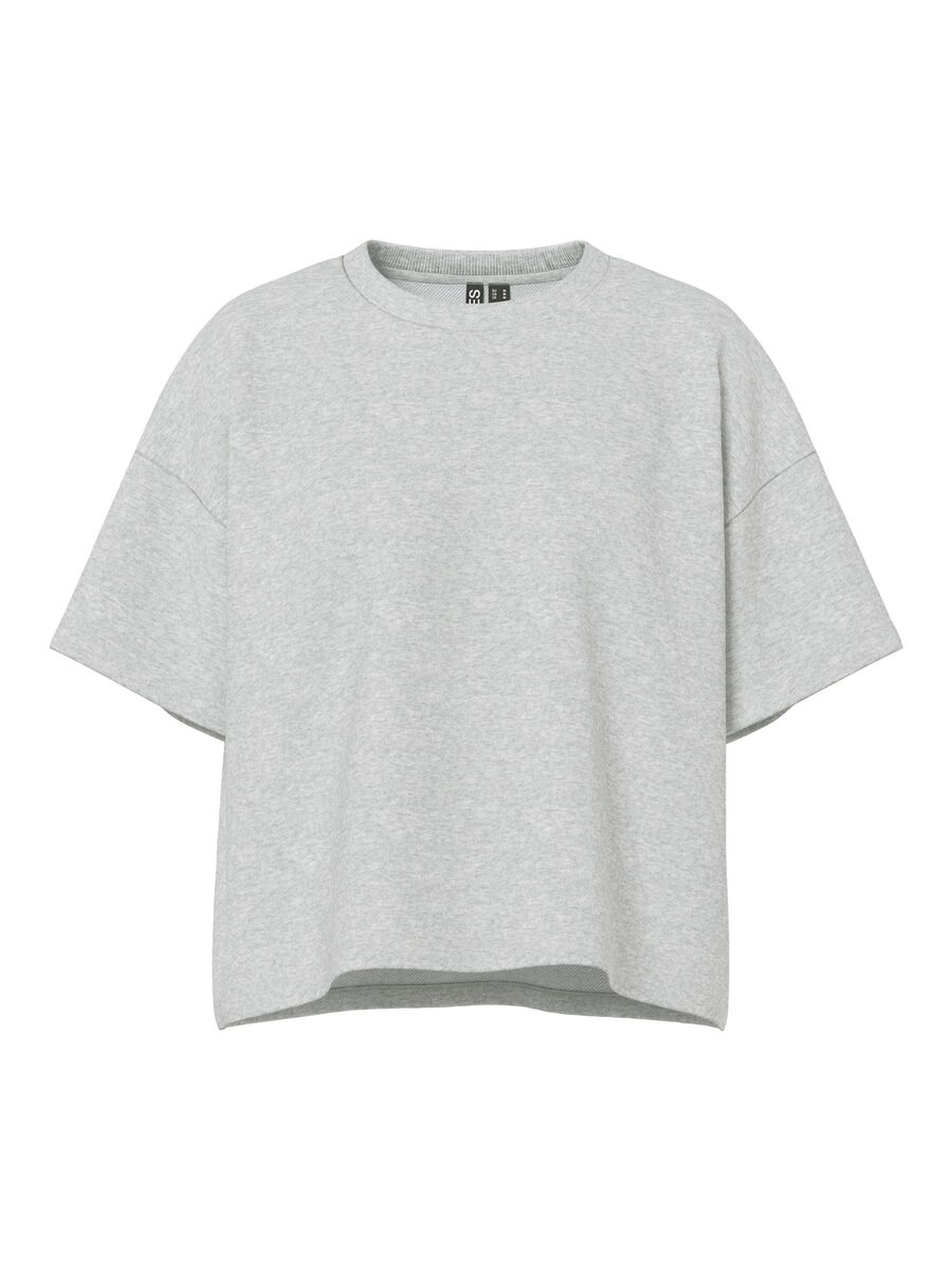 Pieces PCCHILLI SHORT SLEEVED TOP, Light Grey Melange, highres - 17118870_LightGreyMelange_001.jpg