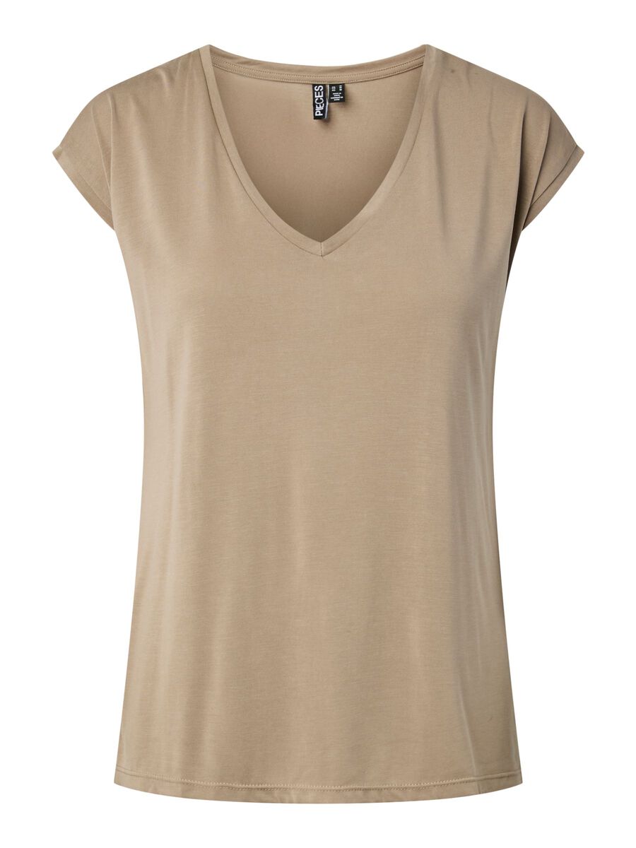 Carousel image - PCKAMALA V-NECK T-SHIRT, Silver Mink | 7