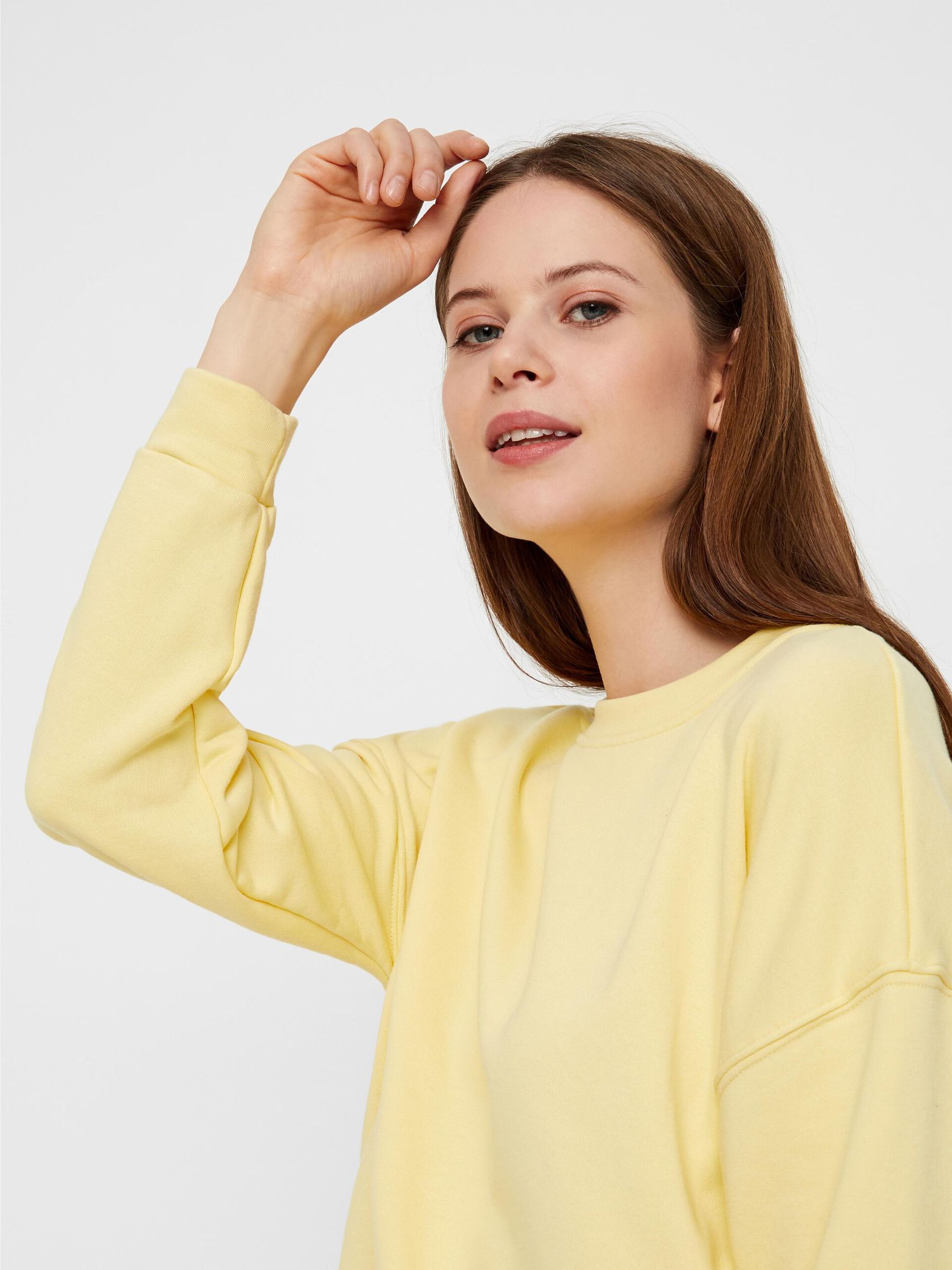 Carousel image - ÜBERSCHNITTENE SCHULTER SWEATSHIRT, Mellow Yellow | 4