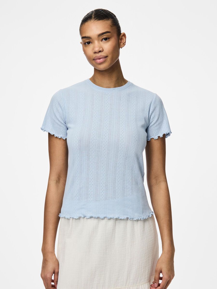 Pieces PCMARIE POINTELLE T-SHIRT, Cashmere Blue, highres - 17152053_CashmereBlue_003.jpg