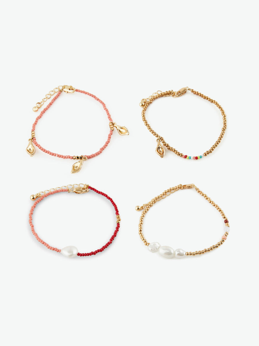 Pieces 4-PAK ARMBÅND, Gold Colour, highres - 17103021_GoldColour_750797_001.jpg